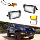 ADIIL Clear Switchback LED Front Bumper Turn Signal Light Fog Lamp For 2003-2005 Toyota 4Runner2PCS Turn Signal Lamp DRL, Clear Lens Switchback(Amber & White)Lights
