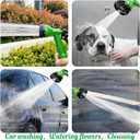 Retractable Garden Hose 66 FT, EVA Flexible Curly Water Pipes with 7-Pattern Spray Nozzle for Boat, Greenhouse, Yard, Patio, Green