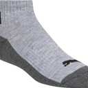 PUMA Boys' 8-pack Quarter Crew Socks, Everyday Wear for Kids, Extra Cushion & Arch Support (9-11, White/Light Heather/Black)