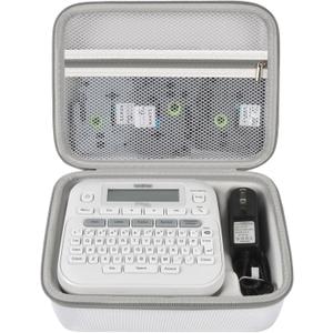 Case Compatible with Brother P-Touch PTD220 210 Home/Office Everyday Label Maker, Storage Holder Carrying Organizer for Label Tapes, AC Adapter, Charging Cables (Box Only) - White