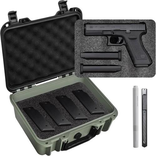 Pistol Case for 2 Handguns – TSA Approved Hard Shell Gun Case with Triple-Layer DIY Customizable Foam Insert | Waterproof & Shockproof 9mm Handgun Storage Box for Range, Travel & Firearm Transport