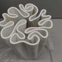 Nordic Ceramic Vase - White Textured Fluted Vase for Modern Boho Home Decor, Minimalist Table Centerpiece for Living Room, Dining Table, or Shelf Display