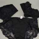 J-pone Sexy Womens Lace Underwear High Wasited Panties Breathable Floral Ladies Briefs, 3 Pack (Medium)