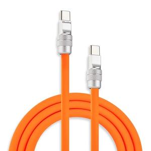 chubbycable Chubby 2.0 USB C 240W Fast Charging Cable Silicone Soft Durable USB C Cable Extra Thick Charger Cord Compatible with iPhone 17-15 Series iPad, Orange, Type-C to Type-C, 9.8FT