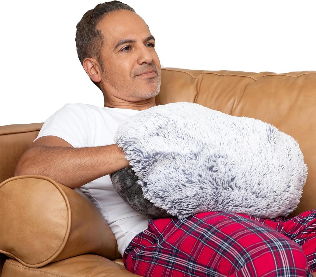 The Hug Pillow | 10 lb Weighted Heavy Round Sensory Pillow with Cozy Hand Pocket for Self-Care, Comfort, Relaxation, Sleep - Thoughtful Gift for Adults, Dads, Teens, Boys