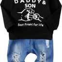 WESIDOM Toddler Boy Clothes,Long Sleeve Printing Hoodie+Jeans Pants Toddlers Boys Outfits Set 1-6Y Kids Clothing (2-3T, Blackd)