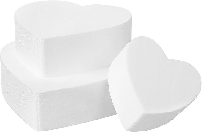 Gadpiparty 3pcs Heart Shaped Foam Cake Dummy Set, Polystyrene Cake Decorating Practice Mold for Weddings, Birthdays, and Crafting Projects, Includes 4, 6, 8In Gadpiparty 3pcs Heart Shaped Foam Cake Dummy Set, Polystyrene Cake Decorating Practice Mold for Weddings, Birthdays, and Crafting Projects, Includes 4, 6, 8In