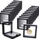 20Pcs Floating Frame Display CaseBSELUTNGY 3D Floating Display Case 2.76 Inches Black is Perfect for Preserving and Displaying Jewelry, Coins, Badges, Specimens and Various Collectible