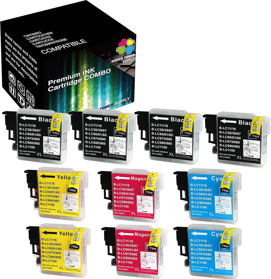(Pack of 6 Replacement for Brother LC61 LC65 LC-61 LC-65 Ink Cartridge LC 61 65 61/65 High Yield (4B/2C/2Y/2M) for MFC-J410W MFC-J415W MFC-J615W MFC-J630W Inkjet Printer