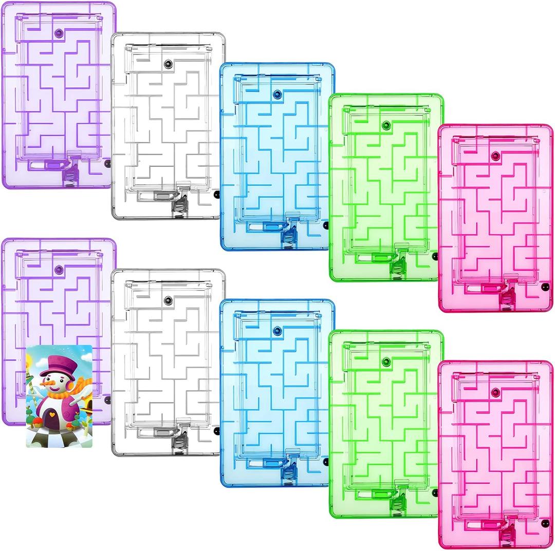 Zhanmai 10 Pcs Plastic Card Maze Puzzle Holder Portable Money Maze Card Box Intellectual Pinball Machine Pinball Cash Holder for Teens Birthdays Party Favors Game Fun Challenging