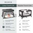 Guava Family Travel Crib Includes Lightweight Backpack Design | Certified Baby Safe Portable Crib | Folding Play Yard, Comfy Mattress for Babies, Toddlers | Compact Baby Travel Bed 45.5 x 31.5 x 25.5 in