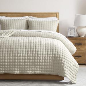 WDCOZY Beige Twin Quit Size Bedding Sets with Pillow Sham, Neutral Lightweight Soft Bedspread Coverlet, Quilted Blanket Thin Comforter Bed Cover for All Season, 2 Pieces, 68x90 inches (Wheat)
