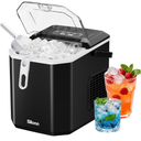 Silonn Ice Maker Countertop, Portable Ice Machine with Carry Handle, Self-Cleaning Ice Makers with Basket and Scoop, 9 Cubes in 6 Mins, 26 lbs per Day, Ideal for Home, Kitchen, Camping, RV