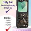 Buleens for Samsung Galaxy Z Flip 6 Case - with Ring Stand & Camera Cover Aesthetic Cute Designed for Women Girls Girly Cool Brown Leopard Teens for Galaxy Z Flip 6 Phone Case Compatible with Magsafe