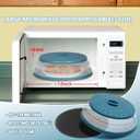 Large Microwave Splatter Cover & Silicone Mat,12 Inchs Vented Collapsible Guard dish Plate lid & Round Kitchen mat for food