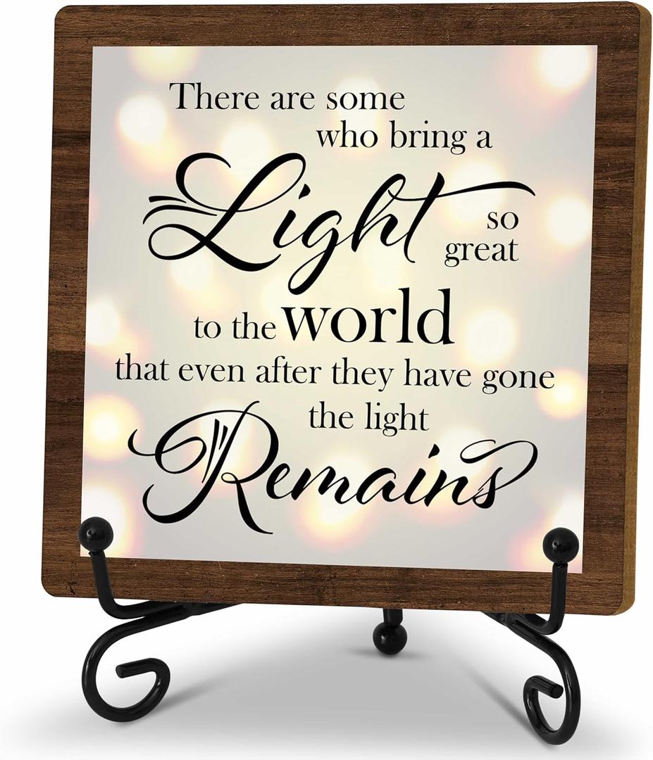Bereavement Sympathy Gifts For Loss Of Loved One, Celebration Of Life Decorations, Desk Decor Signs For Home Bedroom, There Are Some Who Bring A Light Sign, Memorial Wooden Sign With Stand, A20