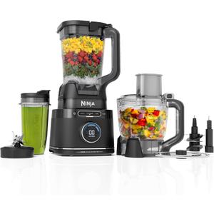 Ninja Kitchen System | All-in-One Food Processor & Blender | 8-Cup Bowl & (1) 24 oz. To-Go Cup BlendSense Tech | For Smoothies, Cookie Dough, Salsas, Cole Slaw & More | 1800 Peak Watt | Black | TB401