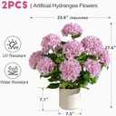 2 pack large faux plastic plantas in Pot UV Resistant fake flowers Trees indoor outdoor realistic floor plants Artificial Hydrangea Plants for home Porch Garden Office Porch Patio front bonsai Decor