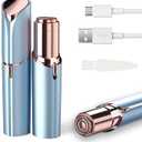 Facial Hair Removal for Women, Electric Painless Facial Hair Remover for Face, Lip, Chin with USB Rechargeable (Blue)