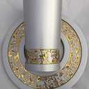 Yair Emanuel Kiddush Cup and Plate for Shabbat and Yom Tov - Anodized Aluminum Kiddish Cup Judaica Gift - Intricate Golden Trim