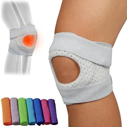 Knee Brace for Knee Pain Relief – Adjustable Compression Support with Open Patella Gel Pad & Dual Side Stabilizers, Breathable Sleeve for Meniscus Tear, ACL PCL, Arthritis, Running, Workout + Quick-Dry Towel