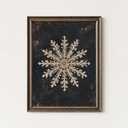 InspireWithPrint Rustic Snowflake Wall Art Print, Moody Christmas Snow Painting, Dark Winter Holiday Dcor for Living Room or Entryway (11x14)