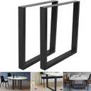 Metal Table Legs, 28''Hx 27W Dining Leg, Heavy Duty 3.1" Width Section Square Steel Table Legs, 28x27x3.1 Inch Black Industrial Style Furniture Legs for Dining Desk Bench and Coffee Table