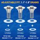 2PCS Bathroom Sink Stopper Strainer, Pop-Up Bathroom Sink Drain Strainer with Removable Stainless Steel Hair Catcher Basket, Universal Fit for US Bathroom Sinks, Bathtubs, Showers & Floor Drains