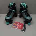 SULIFEEL Roller Skates for Girls Boys Kids, Quad Skates with Light up Wheels, Safe Fun Children Skates, Best Gift for Beginners Indoor Outdoor Sports (Mint Green) (L)