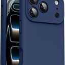 Supdeal Liquid Silicone Case for iPhone 17 Pro Max - [Camera All-Round Protection] [Soft Microfiber Lining Anti-Scratch] 4 Layer Full Covered Shockproof Gel Rubber Phone Case Cover, 6.9", Navy Blue