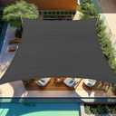 Shade&Beyond 10'x10' Sun Shade Sails Curved Canopy Rectangular Dark Grey 185GSM Shade Sail Permeable for Patio Deck Yard Backyard, (We Make Custom Size)