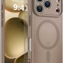 MOCCA Magnetic for iPhone 17 Pro Case, (Compatible with Magsafe) (16FT Military Grade Protection) Full Camera Protection Anti-Fingerprint Slim Translucent Matte Phone Cover 6.3",Brown