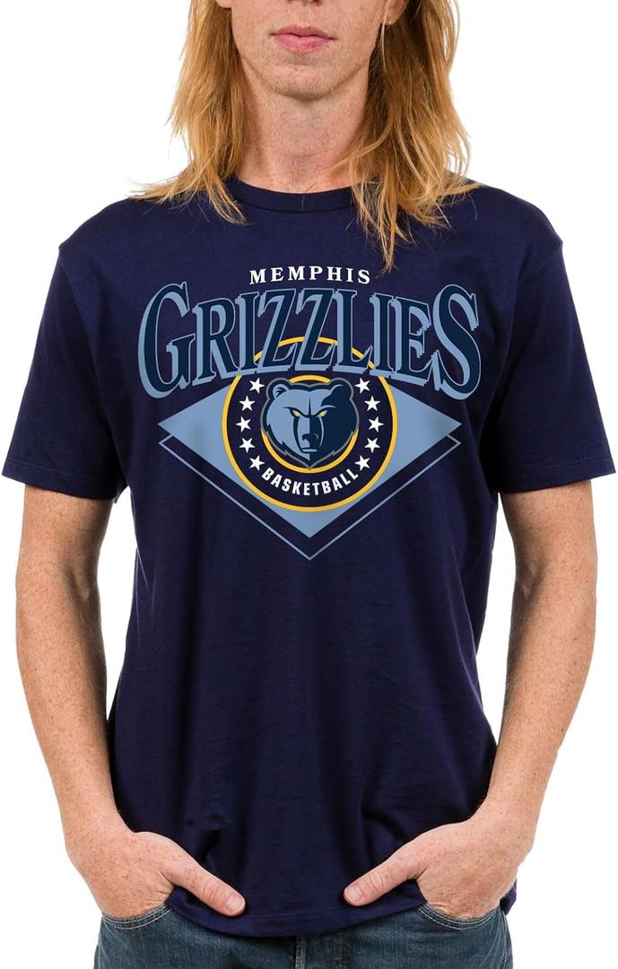 Junk Food NBA Court Classic - Adult Short Sleeve Fan T-Shirt for Men and Women (X-Large, Navy)