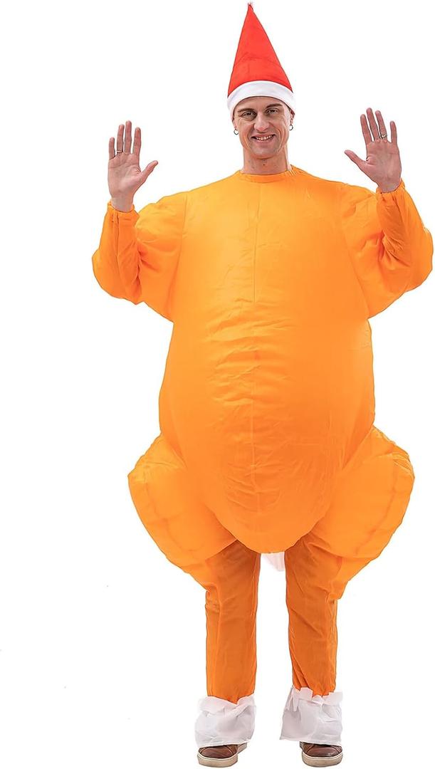 Arokibui Inflatable Turkey Costume Blow up Chicken Costume for Halloween Party Christmas Thanksgiving Festiva Suit