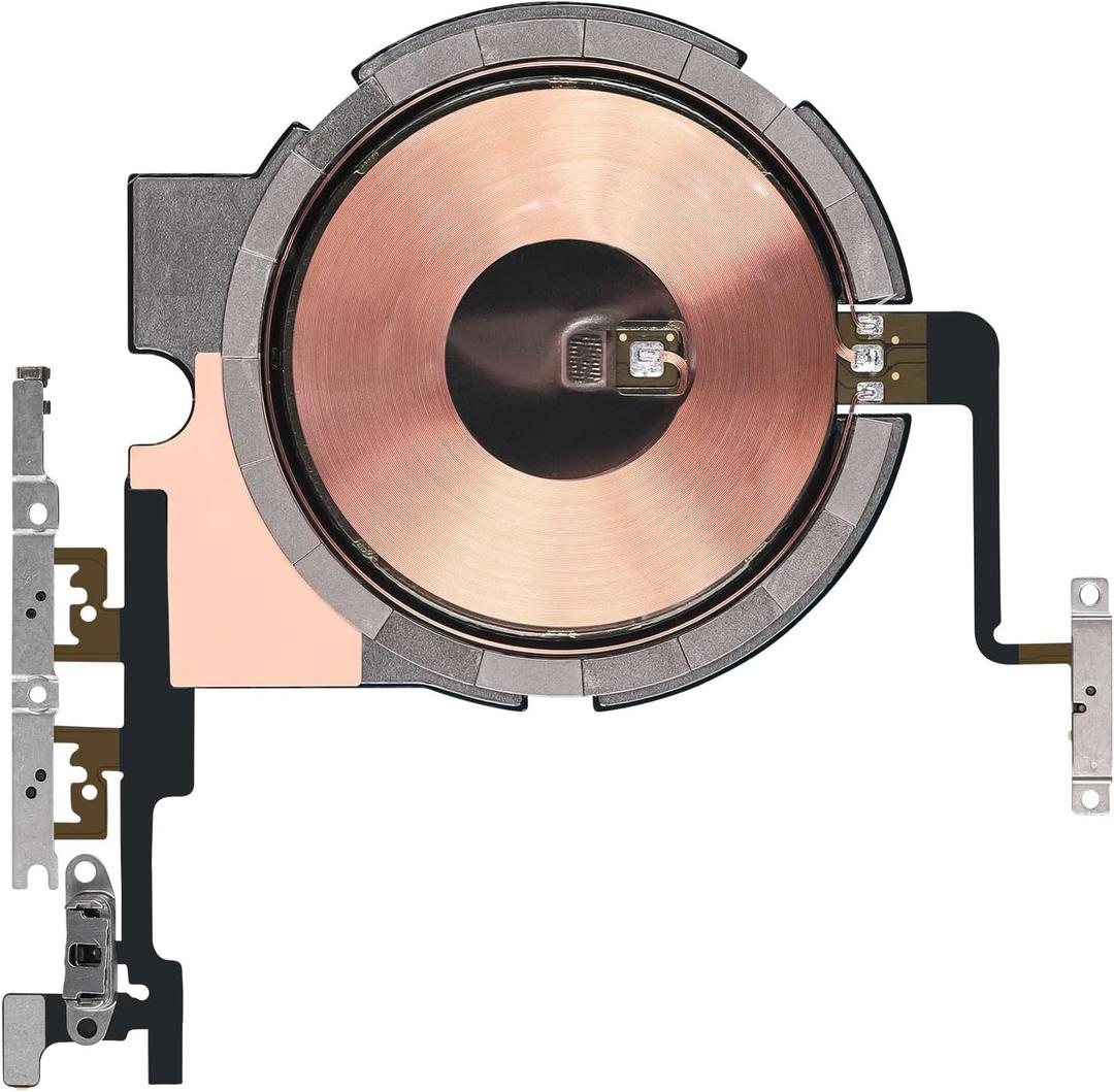 NFC Chip Power Volume Button Wireless Charging Charger Panel Coil Sticker Replacement for iPhone 12 Pro Max Fix On/Off Switch Repair Silent Control Replace Mute Key with Metal Bracket