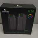 Jeecoo M20 Bluetooth Computer Speakers for PC Desktop Monitor, Gaming PC Sound Bar - Wired USB-Powered, Superb Stereo Sound, with Gradient RGB Lighting - Combine/Separate to Customize Your Desk (Black)