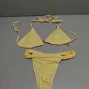 SOLY HUX Women's Halter String Bikini Sets High Cut Cheeky Thong Sexy Two Piece Swimsuits Bathing Suit (Yellow, S)