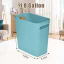 Versatile 1.8 Gallon Plastic Trash Can - The Compact Bin for Bathroom, Kitchen, or Home Office - Green