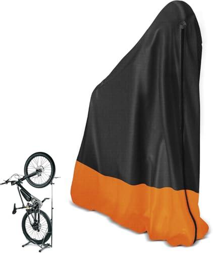 Xmuzua Vertical Bike Rack Cover for Single Bicycle, 420D Waterproof Outdoor Bike Cover Rain Sun UV Dust Wind Proof for City Mountain Electric Bike, Tandem Bicycle Cover, (32"×47"×81")