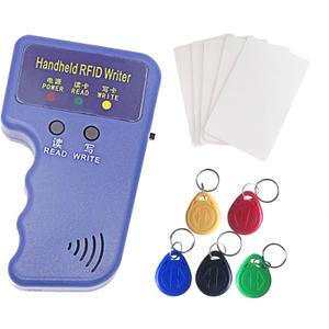 Handheld 125khz Copier RFID Smart 125khz Card Duplicator Used for T5577 or EM4305+5pcs T5577 Keychains +5 T5577 Cards