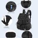 CONTAIL 18L Women Puffy Backpack,Qulited Puffer Bookbag,Black