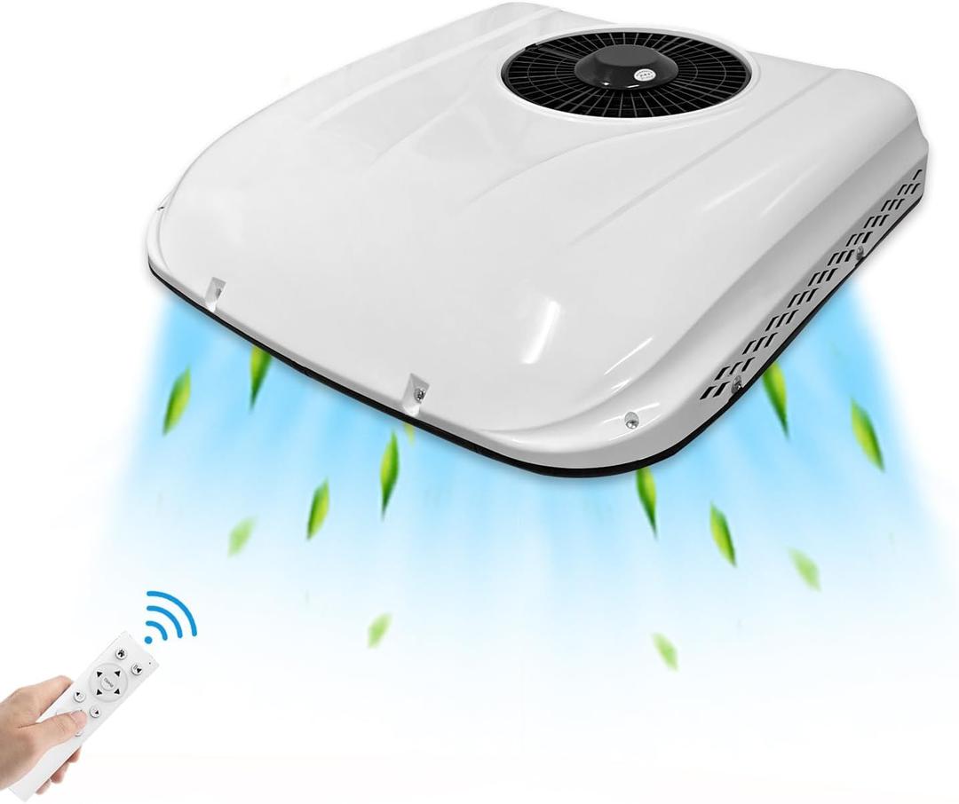 12V Rv Rooftop Dc Air Conditioner 8000BTU 12 volt ultra-thin Electric Parking air conditioner 12 V A/C unit Fit for Motorhome Camper Van Truck Excavator Off-road Vehicle SUV Bus New Energy