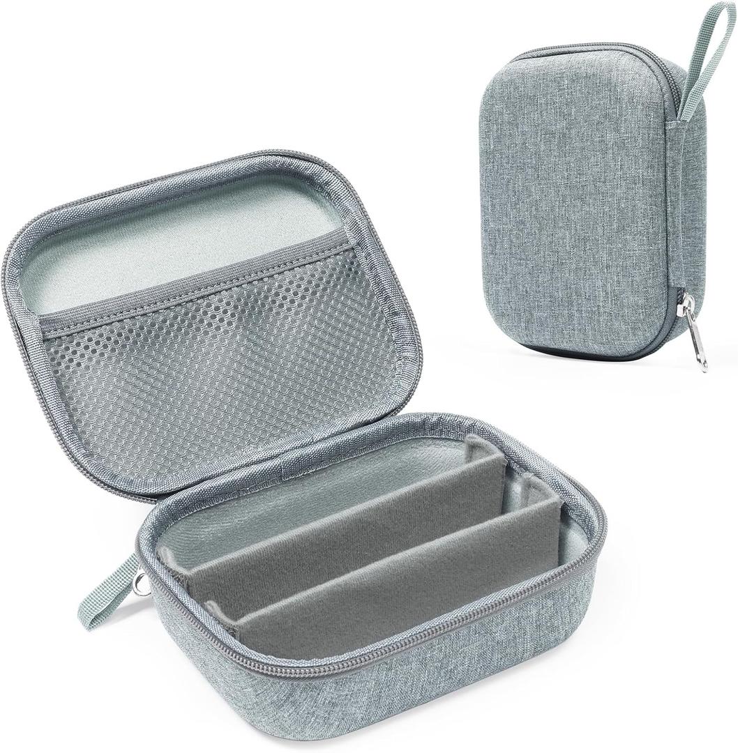 Bukere Travel Sunglasses Organizer Glasses Case, 3 Adjustable Slot for Multiple Eyeglasses, Hard Eyewear Box for Men Women (Gray)