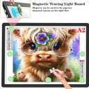 Phylosal Magnetic A2 Light Pad 25.2''x18.4'', Large 3-Color Modes Light Box, Diamond Art Light Board, Lightbox for Tracing and Drawing, USB Power Artcraft Light Table for Sketching, Weeding Vinyl