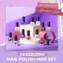 modelones Nail Polish Set 12 Colors Pearl White Nude Glitter Blue Pink Purple Quick Dry Mini Nail Lacquer Kit, Christmas Holiday Manicure Gifts for Women Girl Shimmer Home DIY Finger Toe Nail Art (A1-Winter Shine)