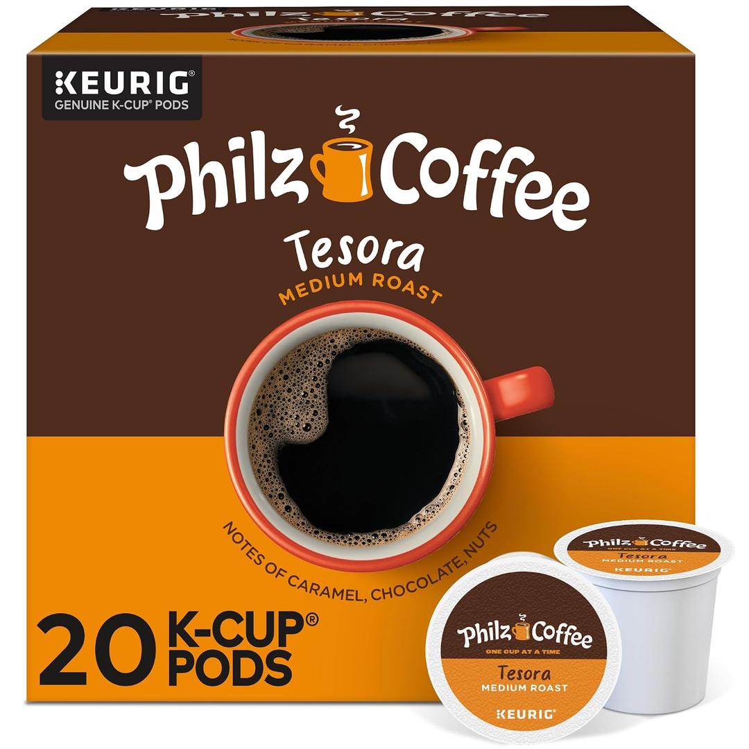 Philz Coffee Tesora K-Cup Pod Coffee, Single Serve Keurig K-Cup Pods, Medium Roast Coffee, 20 count (EXP 09/19/27)