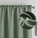 Chyhomenyc Sage Green Curtains 45 Inch Length 2 Panels, Faux Linen Textured Semi Sheer Light Filtering Soft Airy Rod Pocket Window Treatment Drapes for Living Room Bedroom, Each 30" Wx45 L