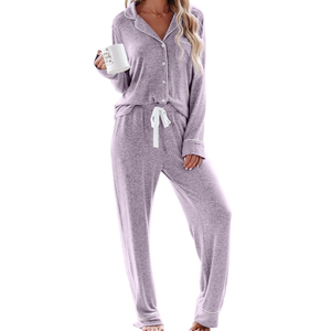 Aamikast Women's Pajama Sets Long Sleeve Button Down Sleepwear Nightwear Soft Pjs Lounge Sets XXL