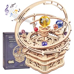 ROKR 3D Puzzles for Adults-Starry Night Music Box Kit-Wooden Puzzles Science Gifts for Adults-Gifts for Teenage Boys Girls