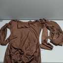 JUMISEE Women's Sexy High Neck Long Sleeve Maxi Dress Elegant Tie Waist Bodycon Long Dress Cocktail Party Dress Small, Coffee 